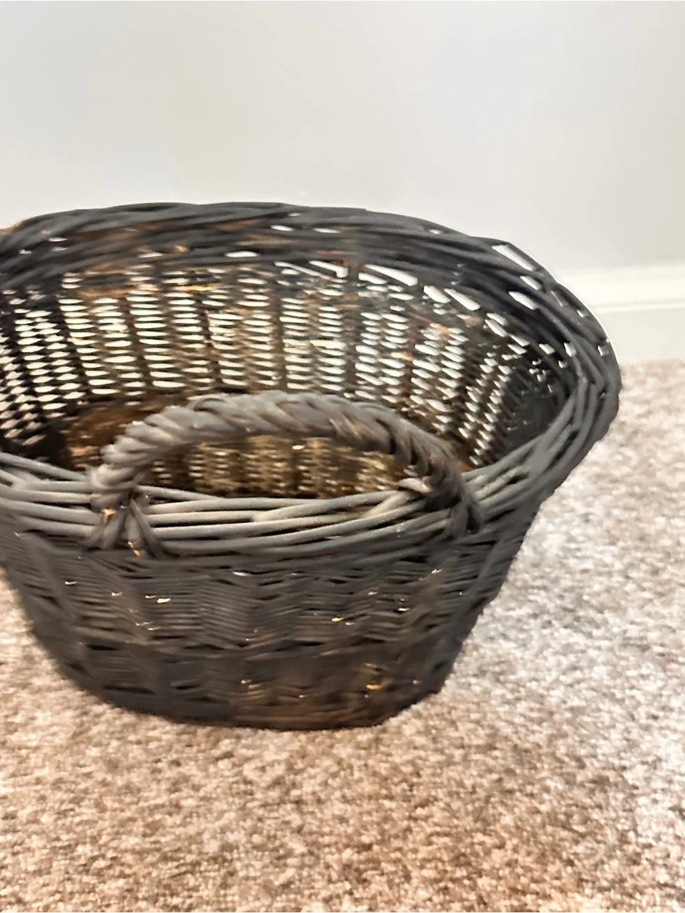 Wicker oval shaped painted basket